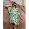 Ekouaer Women’s Swimsuit Coverup Chiffon Floral Bathing Suit Cover Up Ruffled Summer Beachwear Bikini Coverups S-3XL(Stripe Green)