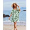 Ekouaer Women’s Swimsuit Coverup Chiffon Floral Bathing Suit Cover Up Ruffled Summer Beachwear Bikini Coverups S-3XL(Stripe Green)
