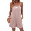 Ekouaer Rompers for Women Casual Loose Sleeveless Overalls Shorts Knit Jumpsuits 2026 Summer Vacation Beach Outfits(Brown)
