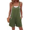 Ekouaer Rompers for Women Casual Loose Sleeveless Overalls Shorts Knit Jumpsuits 2026 Summer Vacation Beach Outfits(Green Grey)