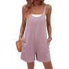 Ekouaer Rompers for Women Casual Loose Sleeveless Overalls Shorts Knit Jumpsuits 2026 Summer Vacation Beach Outfits(Purple)