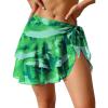 Ekouaer Sarong Wraps for Women Chiffon Beach Swimsuit Coverup Sheer Short Bathing Suit Cover Up Skirt for Swimwear(Green Tie Dye)