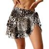 Ekouaer Sarong Wraps for Women Chiffon Beach Swimsuit Coverup Sheer Short Bathing Suit Cover Up Skirt for Swimwear(Leopard)