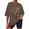 Brown Leopard Heart Print