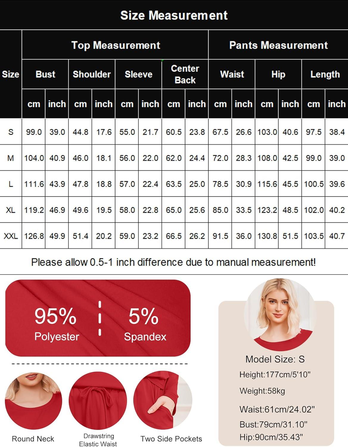 imageEkouaer 2 Pack Womens Pajama Sets Long Sleeve Sleepwear Long Pants Loungewear Soft Pjs Set with Pockets SXXLChristmas RedChristmas Green