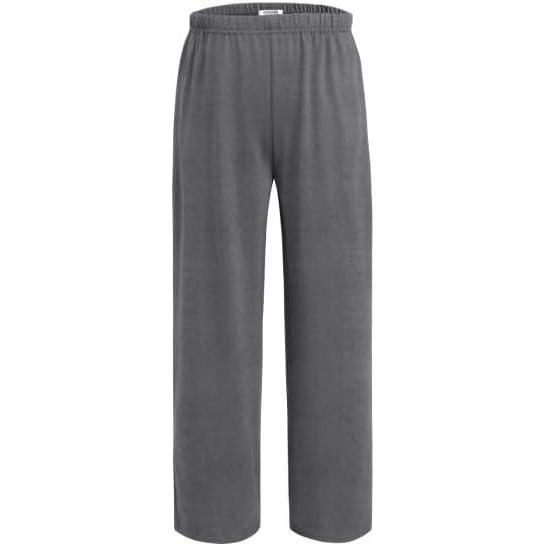 imageEkouaer Boys Sleepwear Pant Long Pajamas Pants Plaid Pj Pant Elastic Waist BottomsPure Grey