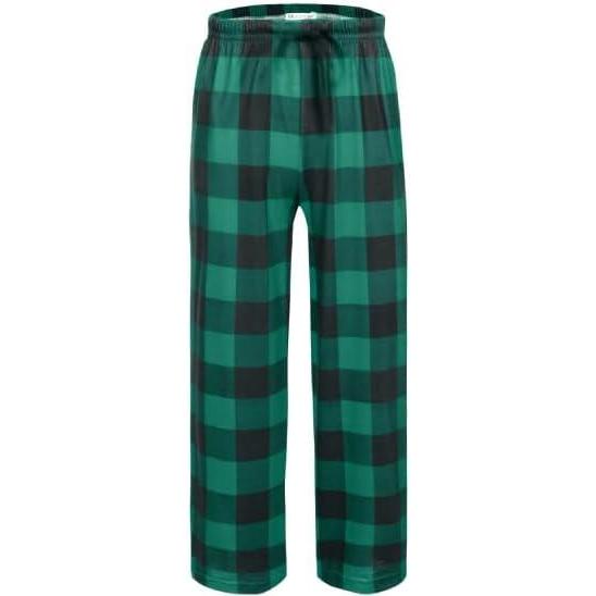 imageEkouaer Boys Sleepwear Pant Long Pajamas Pants Plaid Pj Pant Elastic Waist BottomsYarn Dyed Lattice8