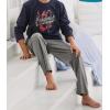 Ekouaer 2 Pack: Boys Pajamas Pants Soft Elastic Waist PJ Bottoms Comfy Lounge Long Pants with 2 Pockets 4-14 Years(Grey_blue)