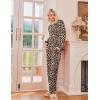 Ekouaer 2 Pack Womens Pajama Sets Long Sleeve Sleepwear Long Pants Loungewear Soft Pjs Set with Pockets S-XXL(Black/Leopard)