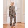 Ekouaer 2 Pack Womens Pajama Sets Long Sleeve Sleepwear Long Pants Loungewear Soft Pjs Set with Pockets S-XXL(Black/Leopard)