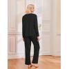 Ekouaer 2 Pack Womens Pajama Sets Long Sleeve Sleepwear Long Pants Loungewear Soft Pjs Set with Pockets S-XXL(Black/Light Grey Stars)