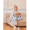 Ekouaer 2 Pack Womens Pajama Sets Long Sleeve Sleepwear Long Pants Loungewear Soft Pjs Set with Pockets S-XXL(Black/Light Grey Stars)