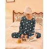 Ekouaer 2 Pack Womens Pajama Sets Long Sleeve Sleepwear Long Pants Loungewear Soft Pjs Set with Pockets S-XXL(Dark Grey Stars/Navy Striped)