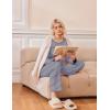 Ekouaer 2 Pack Womens Pajama Sets Long Sleeve Sleepwear Long Pants Loungewear Soft Pjs Set with Pockets S-XXL(Dark Grey Stars/Navy Striped)