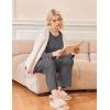 Ekouaer 2 Pack Womens Pajama Sets Long Sleeve Sleepwear Long Pants Loungewear Soft Pjs Set with Pockets S-XXL(Dark Grey/Grey Striped)