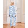 Ekouaer 2 Pack Womens Pajama Sets Long Sleeve Sleepwear Long Pants Loungewear Soft Pjs Set with Pockets S-XXL(Light Blue Daisy/Apricot Butterfly)