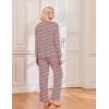 Ekouaer 2 Pack Womens Pajama Sets Long Sleeve Sleepwear Long Pants Loungewear Soft Pjs Set with Pockets S-XXL(Red Striped/Blue Green Heart)