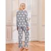 Ekouaer 2 Pack Womens Pajama Sets Long Sleeve Sleepwear Long Pants Loungewear Soft Pjs Set with Pockets S-XXL(Rose/Light Grey Stars)