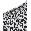 Ekouaer 2 Pack Womens Pajama Sets Short Sleeve Sleepwear Top with Shorts Pjs Soft Comfy Loungewear S-XXL(Gray Leopard/Black)