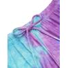 Ekouaer 2 Pack Womens Pajama Sets Short Sleeve Sleepwear Top with Shorts Pjs Soft Comfy Loungewear S-XXL(Tie Dye Blue Purple/Light Purple)