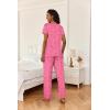 Ekouaer 2 Piece Womens Pajamas V Neck Short Sleeve Top and Long Pants Pjs Print Lounge Set Sleepwear(Pink Leopard)