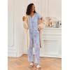 Ekouaer 2 Piece Womens Pajamas V Neck Short Sleeve Top and Long Pants Pjs Print Lounge Set Sleepwear(Pink and Purple Tie-dye)