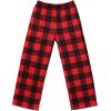 Ekouaer Boys Sleepwear Pant Long Pajamas Pants Plaid Pj Pant Elastic Waist Bottoms(A-a-yarn Dyed Lattice4-black)