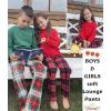 Ekouaer Boys Sleepwear Pant Long Pajamas Pants Plaid Pj Pant Elastic Waist Bottoms(Pure Wine Red)