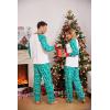 Ekouaer Christmas Pajamas for Family 2024 Matching Sets Xmas Long Sleeve Pj 2 Piece Set Green Sleepwear Men with Pocket Medium