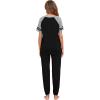 Ekouaer Lounge Sets for Women Two Piece Pajama Set Short Sleeve Crewneck Jogger Outfits and Sweatpants Tracksuit(Black)