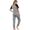 Ekouaer Lounge Sets for Women Two Piece Pajama Set Short Sleeve Crewneck Jogger Outfits and Sweatpants Tracksuit(Light Grey 2)