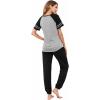 Ekouaer Lounge Sets for Women Two Piece Pajama Set Short Sleeve Crewneck Jogger Outfits and Sweatpants Tracksuit(Light Grey)