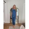 Ekouaer Lounge Sets for Women Two Piece Pajama Set Short Sleeve Crewneck Jogger Outfits and Sweatpants Tracksuit(Navy Army)