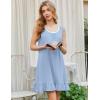 Ekouaer Nightgowns for Women Sleeveless Nightdress Cute Night Gowns Short Sleepshirt Soft Sleepwear Pajama Dress S-XXXL(Light Blue)