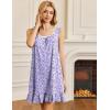 Ekouaer Nightgowns for Women Sleeveless Nightdress Cute Night Gowns Short Sleepshirt Soft Sleepwear Pajama Dress S-XXXL(Purple Abstract Dots)