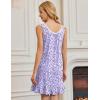 Ekouaer Nightgowns for Women Sleeveless Nightdress Cute Night Gowns Short Sleepshirt Soft Sleepwear Pajama Dress S-XXXL(Purple Abstract Dots)