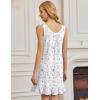 Ekouaer Nightgowns for Women Sleeveless Nightdress Cute Night Gowns Short Sleepshirt Soft Sleepwear Pajama Dress S-XXXL(White Purple Floral)