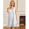 Ekouaer Nightgowns for Women Sleeveless Nightdress Cute Night Gowns Short Sleepshirt Soft Sleepwear Pajama Dress S-XXXL(White Purple Floral)