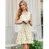 Ekouaer Nightgowns for Women Sleeveless Nightdress Cute Night Gowns Short Sleepshirt Soft Sleepwear Pajama Dress S-XXXL(Yellow Floral)