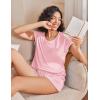 Ekouaer Pajama Sets Lounge Sets for Women 2 Piece Short Sleeve Tops and Shorts Comfy Pjs Sleepwear, S-XXL(Light Pink)