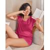 Ekouaer Pajama Sets Lounge Sets for Women 2 Piece Short Sleeve Tops and Shorts Comfy Pjs Sleepwear, S-XXL(Rosy Pink)