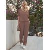Ekouaer Pajama Sets for Women 2 Piece Lounge Set Short Sleeve Tops and Long Pants Soft Comfy Pjs Sleepwear Outfits S-XXL(Brown)