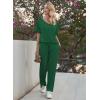 Ekouaer Pajama Sets for Women 2 Piece Lounge Set Short Sleeve Tops and Long Pants Soft Comfy Pjs Sleepwear Outfits S-XXL(Green)