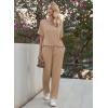 Ekouaer Pajama Sets for Women 2 Piece Lounge Set Short Sleeve Tops and Long Pants Soft Comfy Pjs Sleepwear Outfits S-XXL(Khaki)