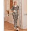Ekouaer Pajama Sets for Women 2 Piece Lounge Set Short Sleeve Tops and Long Pants Soft Comfy Pjs Sleepwear Outfits S-XXL(Leopard)