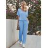 Ekouaer Pajama Sets for Women 2 Piece Lounge Set Short Sleeve Tops and Long Pants Soft Comfy Pjs Sleepwear Outfits S-XXL(Light Blue)