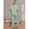 Ekouaer Pajama Sets for Women 2 Piece Lounge Set Short Sleeve Tops and Long Pants Soft Comfy Pjs Sleepwear Outfits S-XXL(Light Green)