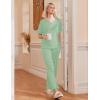 Ekouaer Pajama Sets for Women 2 Piece Lounge Set Short Sleeve Tops and Long Pants Soft Comfy Pjs Sleepwear Outfits S-XXL(Light Green)