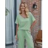 Ekouaer Pajama Sets for Women 2 Piece Lounge Set Short Sleeve Tops and Long Pants Soft Comfy Pjs Sleepwear Outfits S-XXL(Light Green)