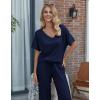 Ekouaer Pajama Sets for Women 2 Piece Lounge Set Short Sleeve Tops and Long Pants Soft Comfy Pjs Sleepwear Outfits S-XXL(Navy)